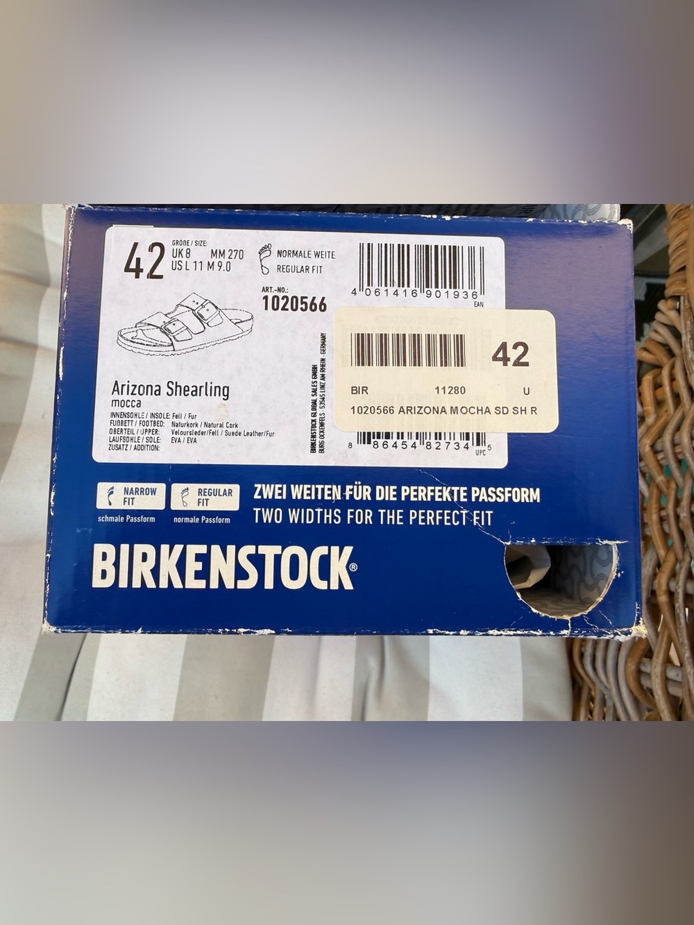 NIB BIRKENSTOCK Arizona Shearling - Mocha Brown - Size 42 - Brand New Never Worn - Picture 7 of 7